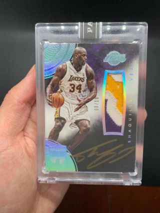 2014 Eminence Shaquille O’neal Lakers Jumbo Patch Auto /10 Encased