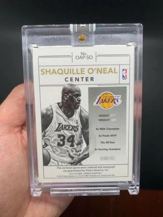 2014 Eminence Shaquille O’Neal Lakers Jumbo Patch Auto /10 Encased 2