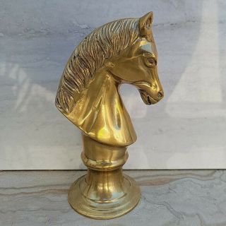 Vintage Large Brass Knight Chess Piece Horse Head Sculpture Figurine Spain