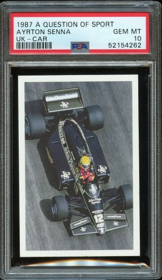1987 A Question Of Sport Uk Ayrton Senna Rc Rookie Psa 10 Gem Pop 1