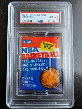 1986 - 87 Fleer Basketball Wax Pack Psa 8 Nm - Mt Possible Jordan Rookie