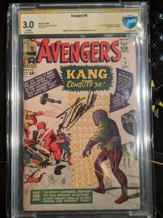 Avengers 8 Cbcs 3.  0 Signature Series Stan Lee Signed 1st Kang Cgc Ss Pgx