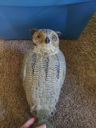 Vtg Carry Lite Great Horned Owl Plastic Blow Mold Decoy Prop
