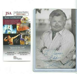 Benny Hill Autographed Postcard Photo Jsa English Comedian Actor Dec 1992