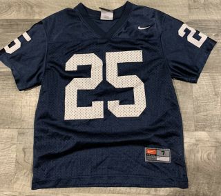Nike Penn State Nittany Lions Navy Blue 25 Football Jersey Youth Size 7 In Euc
