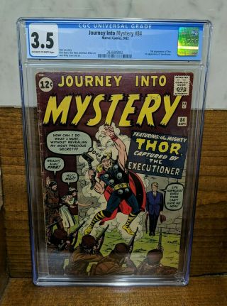 Journey Into Mystery 84 Marvel Sept 1962 Cgc 3.  5 Oww 1st Jane Foster 2nd Thor
