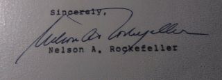 Nelson Rockefeller Tls Vice President York State Governor Autograph Signed.