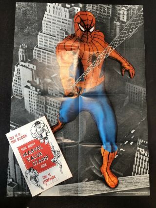 Marvel Value Stamp Book And Spiderman Poster (18x24) Set,  1973 Rare