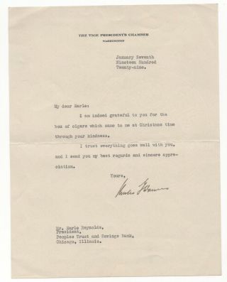 Charles G.  Dawes - 30th U.  S.  Vice President - Autographed Letter (tls) 1929