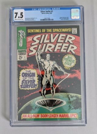 Silver Surfer 1 Cgc 7.  5 1968 Marvel Silver Age Grail