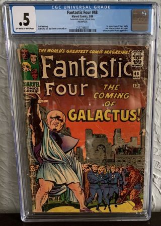 Fantastic Four 48 Cgc 0.  5 1966 1st Appearance Of Silver Surfer And Galactus
