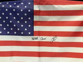 Robert O’neill Signed Autographed American Flag 18x30 - Psa Itp