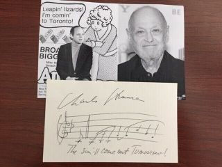 Charles Strouse Signed Music Quote From Annie,  Broadway,  Psa/dna