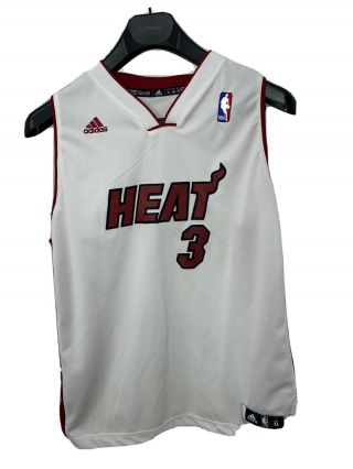 Dwyane Wade Miami Heat 3 Jersey By Adidas Size Youth Kids Xl White