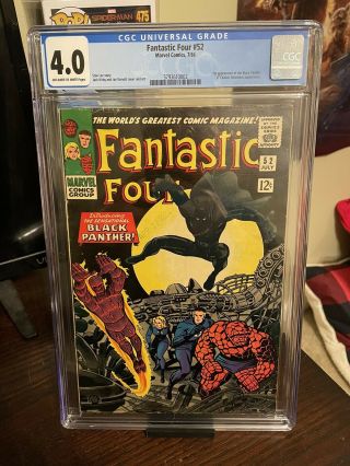 Fantastic Four 52 Cgc 4.  0 1st App.  Of Black Panther Under - Graded