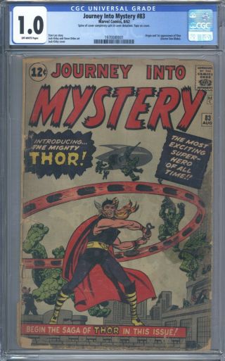 Journey Into Mystery 83 Cgc 1.  0 1st Appearance Of Thor 1962