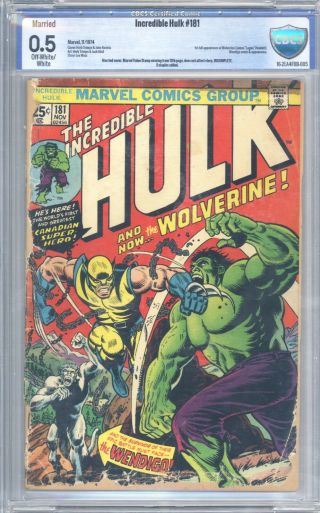 Incredible Hulk 181 Vol 1 Cbcs 0.  5 Low Grade Book 1st App Of Wolverine