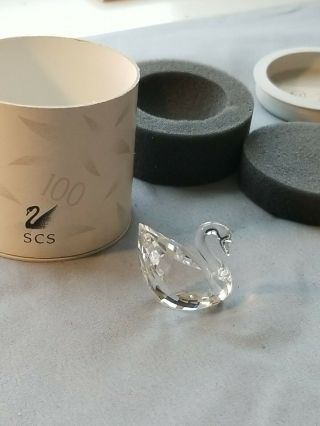 Vintage Swarovski Crystal Swan 100 Year Anniversary 1995 Scs Figurine W/box