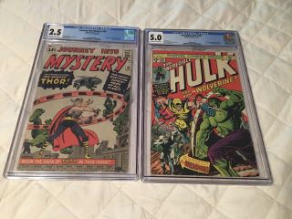 Journey Into Mystery 83 Cgc 2.  5 & Hulk 181 Cgc 5.  0 Off White - White Pages