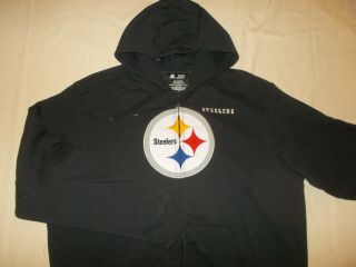 Nfl Pittsburgh Steelers Full Zip Hooded Sweatshirt Jacket Mens Large