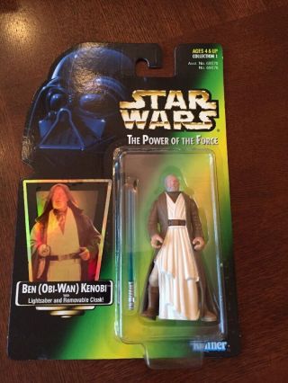 1997 Star Wars Potf Obi - Wan Kenobi With Lightsaber Action Figure,  Misp (b83)