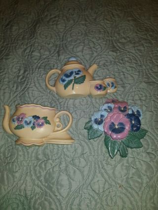 Vintage Home Interiors Kitchen Wall Plaques Decor Set Of 3 Small