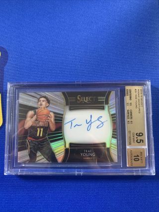 Trae Young Rookie Auto Silver 38/199 Panini Select Bgs 9.  5 Quad 9.  5s 10 Auto