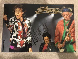 Hand Signed Rolling Stones Photo By Mick Jagger & Keith Richards