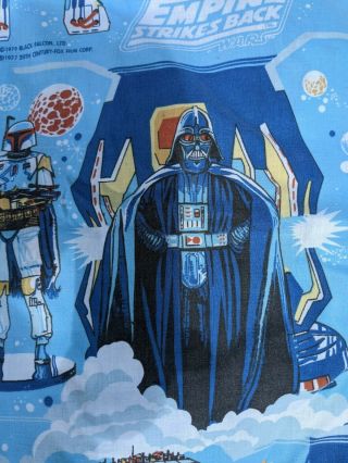 Vintage 1979 Star Wars Empire Strikes Back Black Falcon Twin Flat Sheet Boba Fet