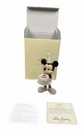 Lenox Mickey Mouse September Happy Birthday To You Figurine W/ Open Box