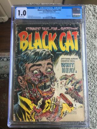 Rare 1954 Golden Age Black Cat Mystery Comics 50 Cgc 1.  0 Universal Classic Cvr