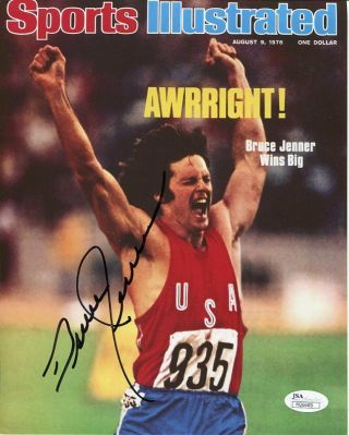 Bruce Jenner Hand Signed 8x10 Color Photo Legendary Si Olympic Cover Jsa