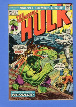 The Incredible Hulk 180 (nov 1974,  Marvel) 1st Wolverine (cameo) Bronze Age Key