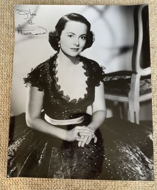 Gone With The Wind Olivia De Havilland Hand Signed B&w Photo.  10 X8” Signed