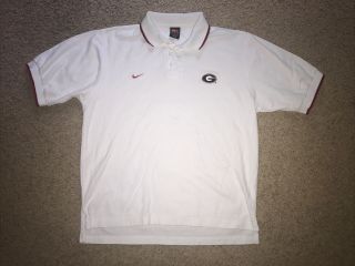 Nike Georgia Bulldogs Polo Shirt Adult Large White Uga Football Mens Drifit