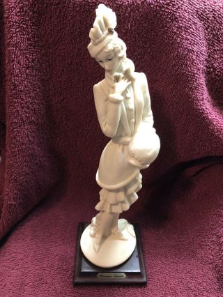 Guiseppe Armani Florence Signed Lady With Muff Figurine (made In Italy) 1987