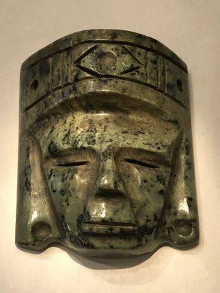 Mexico Maya,  Aztec,  Inca Guatemala Jade Green Stone Face Pendant