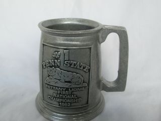 Penn State Nittany Lions First National Championship 1982 Pewter Mug Stein Ltd