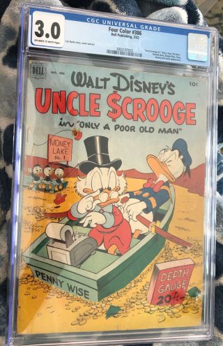 Four Color 386 Cgc 3.  0 Dell 1952 Uncle Scrooge Golden Age Only A Poor Old Man