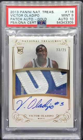 2013 - 14 National Treasures Gold Victor Oladipo Rpa Rc Patch Auto /25 Psa 9