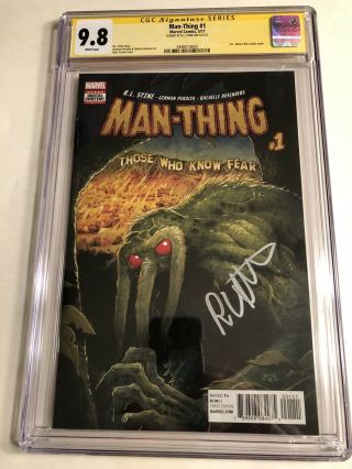 Cgc 9.  8 Ss Man - Thing 1 Signed By R.  L.  Stine Goosebumps