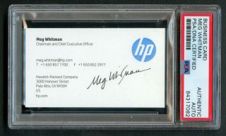 Meg Whitman Signed Autograph Hewlett - Packard Ceo Business Card Psa Slabbed