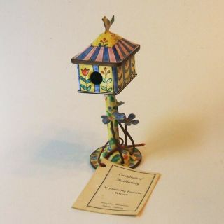 1999 Kelvin Chen No 48 Mini Birdhouse Bird House Enamel On Copper Trinket Box
