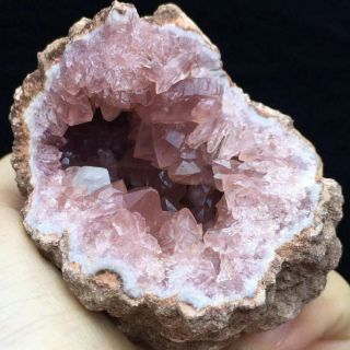 114g Rare Pink Quartz Crystal Cluster Agate Geode Mineral Specimen/argentina