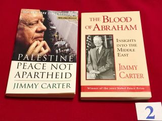 2 President Jimmy Carter Signed Books Palestine And Blood Of Abraham 2