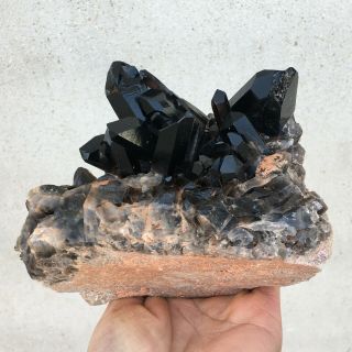 2.  88lbrare And Mineral Specimen Of Black Quartz Crystal Clus.  Db3173