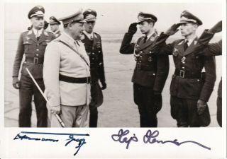 Herman Graf & Hajo Hermann - Luftwaffe - Signed 6 " X 4 " Photo,  Knights Cross