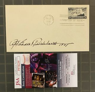 Eddie Rickenbacker Signed 1948 First Day Cover Fdc Jsa Wwi Fighter Ace