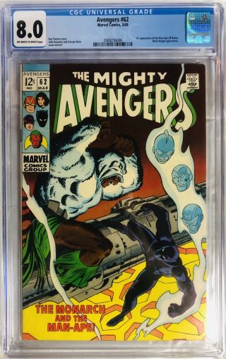 Avengers 62 Cgc 8.  0 1st Appearance Of Man - Ape Black Knight Appearance