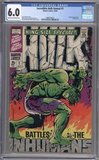 Incredible Hulk Annual 1 Cgc 6.  0 Classic Jim Steranko Cover / Inhumans Appear.
